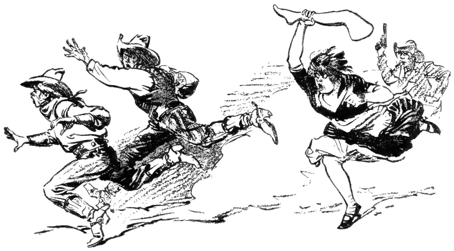 the marshal and Battling Mary in a chase