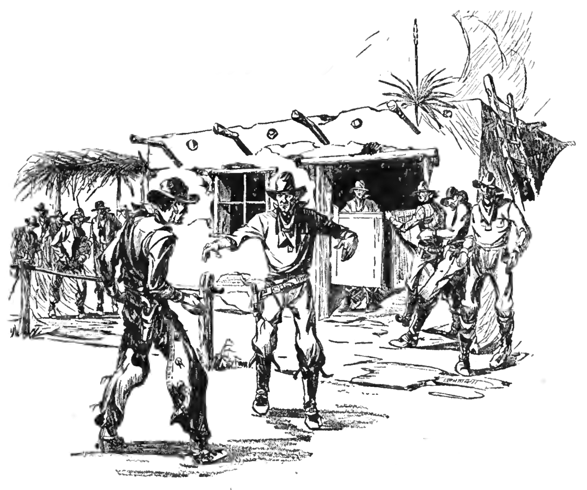 two men preparing for a shootout